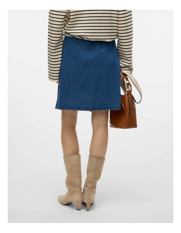 Julita Wrap Denim Skirt in Mid Blue Denim image 4