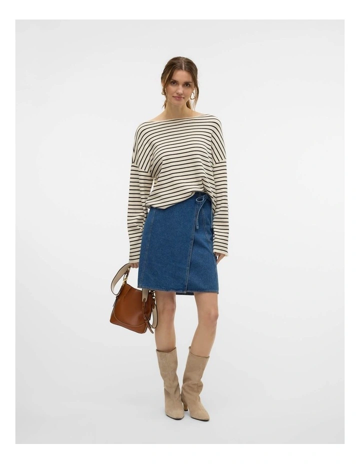 Julita Wrap Denim Skirt in Mid Blue Denim image 5
