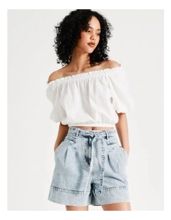 Filukka Denim Shorts in Light Blue Denim
