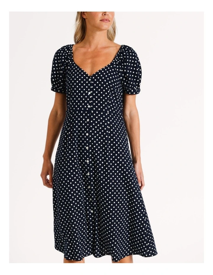 Calf Shirt Dress in Navy Blazer Base image 1