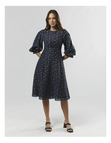 Vmhira 3/4 Calf Dress in Navy Blazer/Purple
