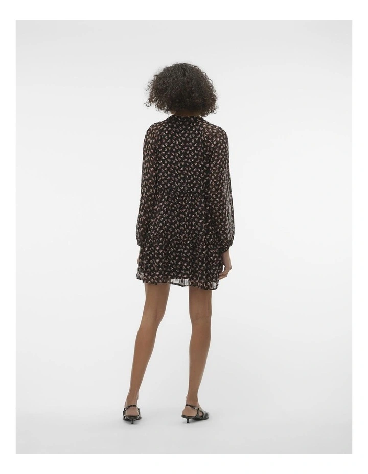 Sofia Long Sleeve Mini Dress in Black image 3