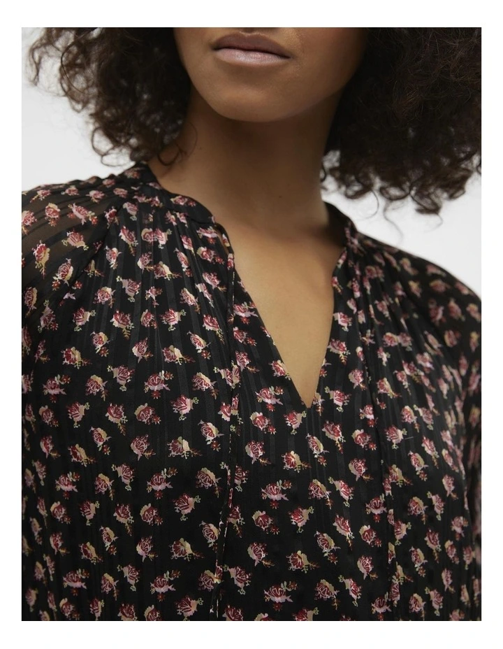 Sofia Long Sleeve Mini Dress in Black image 4