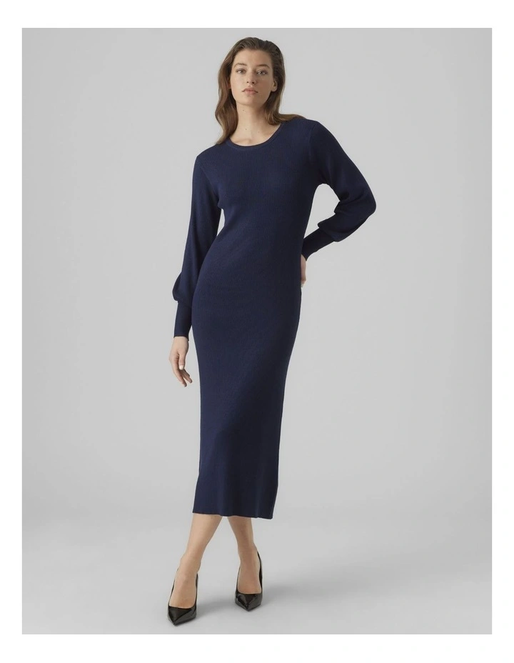 Valor Knit Maxi Dress in Navy image 1