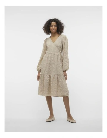Ilisa V-Neck Dress in Oatmeal