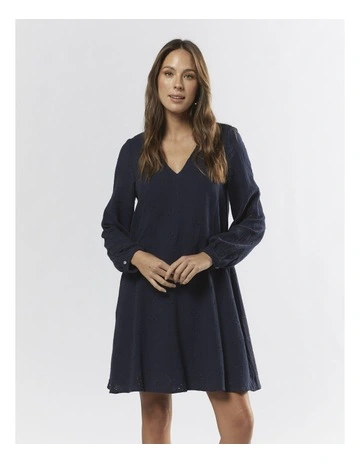Jura Cotton Dress in Blue