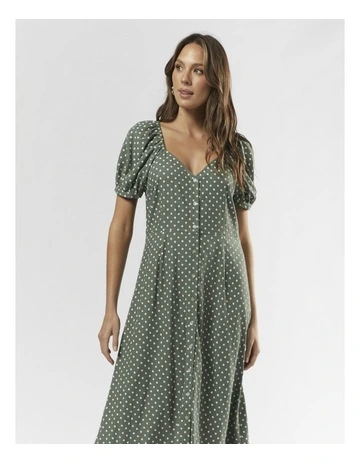 Jesmilo Shirt Midi Dress in Sage