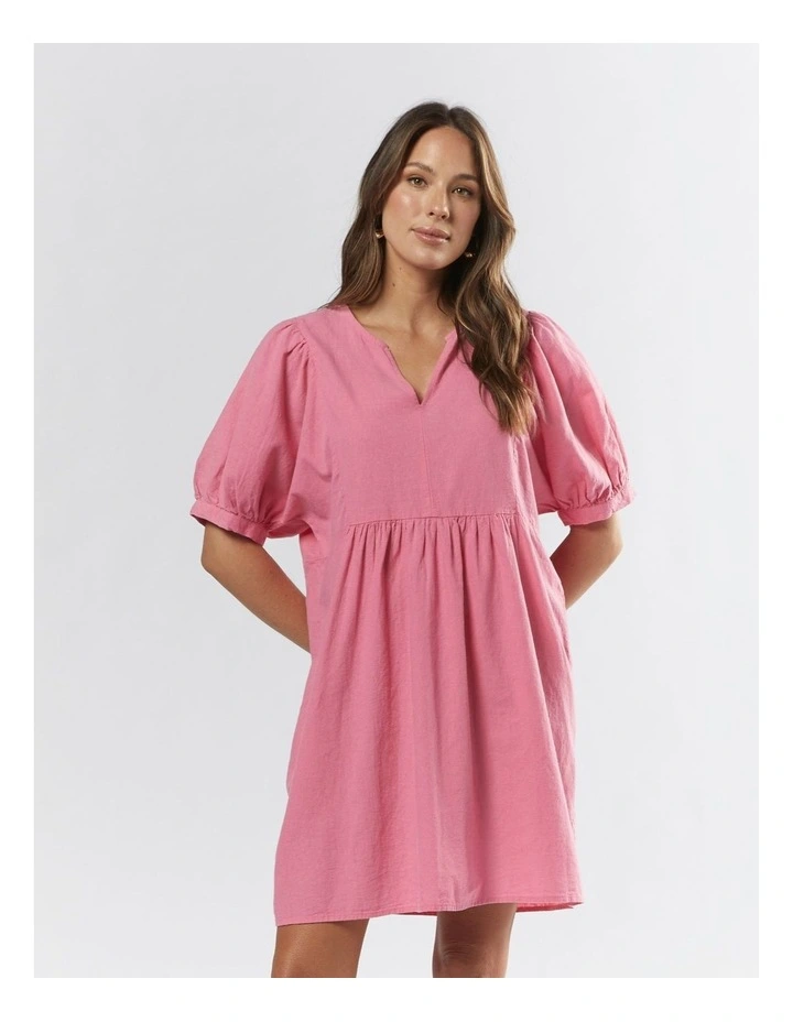 Lina Linen Dress in Azalea Pink image 1