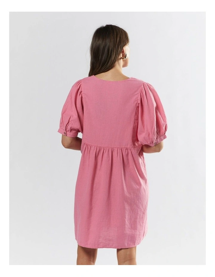 Lina Linen Dress in Azalea Pink image 4