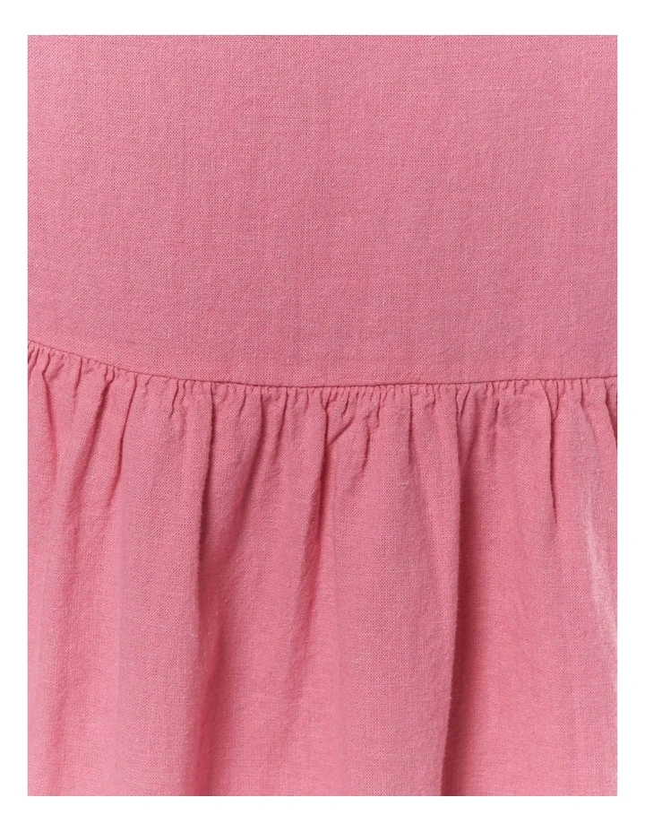 Lina Linen Dress in Azalea Pink image 6