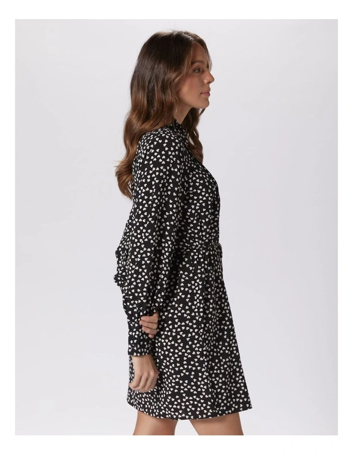 Karin Vera Mini Shirt Dress in Black image 3