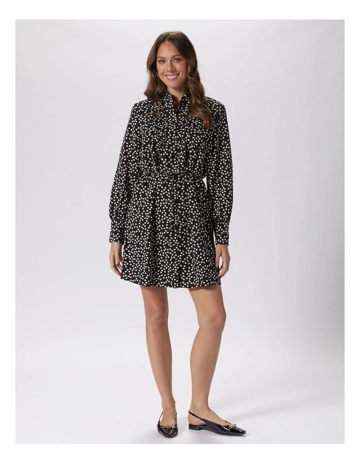 Karin Vera Mini Shirt Dress in Black image 5