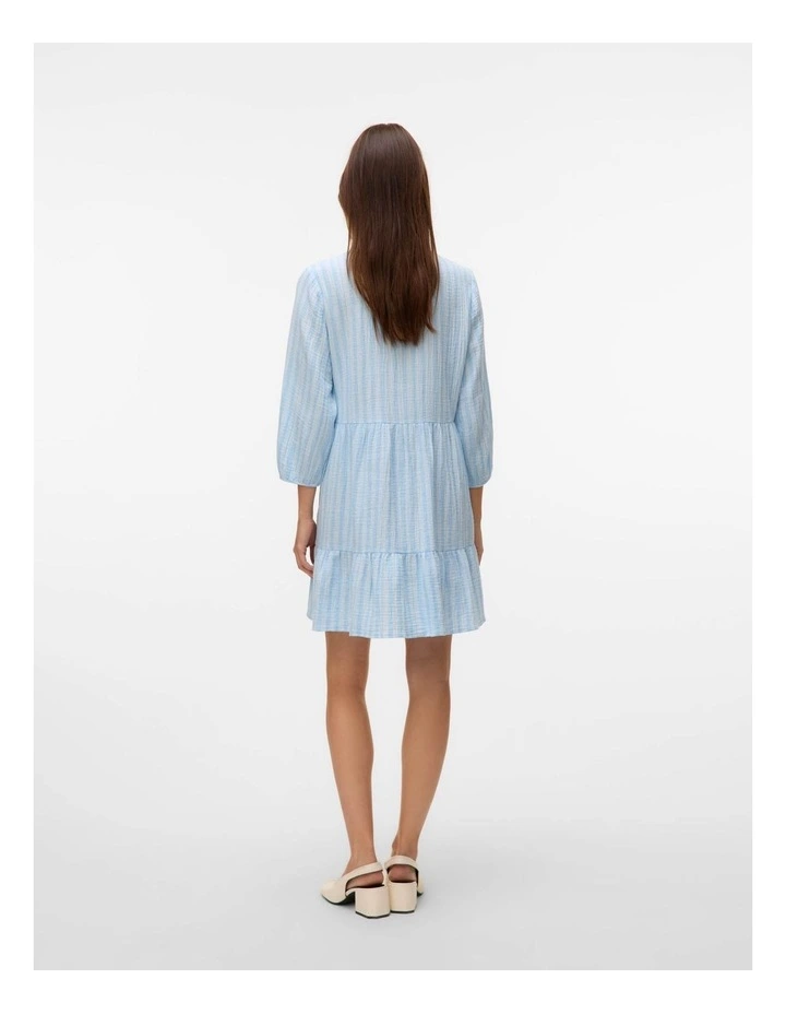 Nanna Layered Long Sleeve Mini Dress in Blue image 5