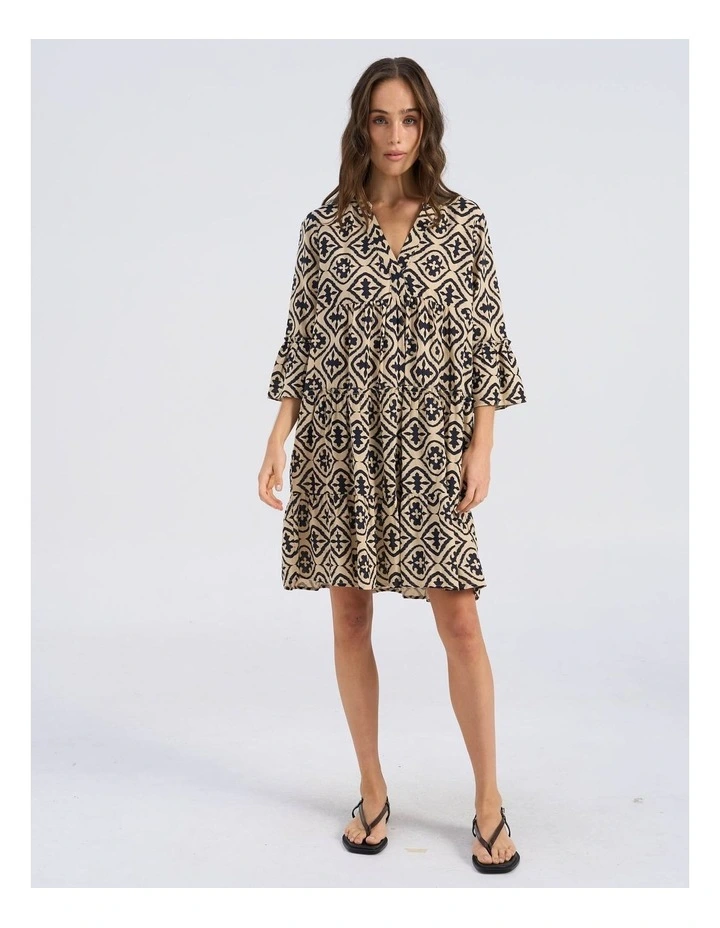Dicthe Printed Tunic Mini Dress in Midnight image 3