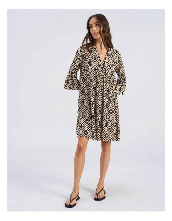 Dicthe Printed Tunic Mini Dress in Midnight image 4