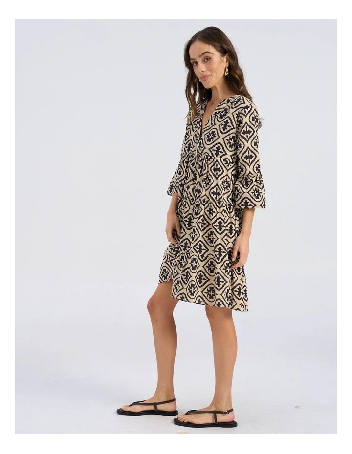 Dicthe Printed Tunic Mini Dress in Midnight image 5