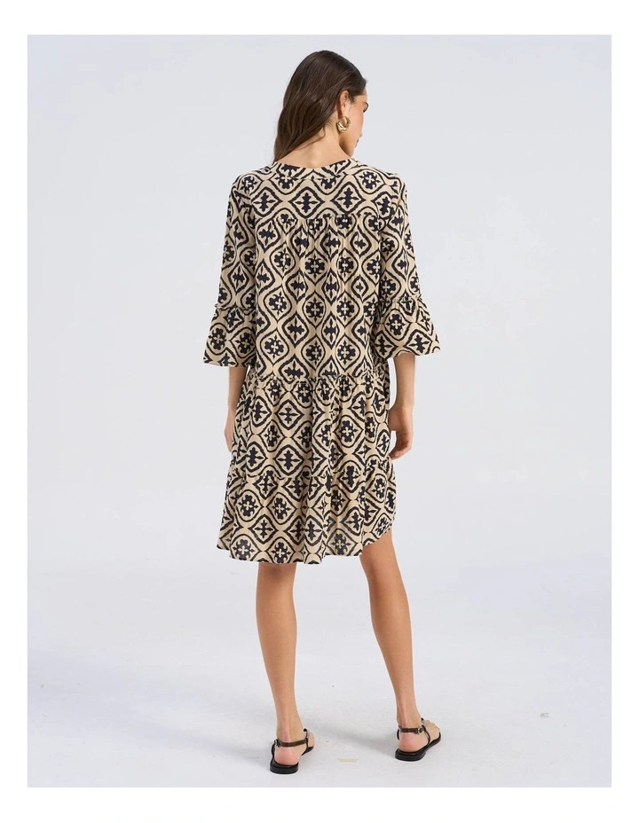 Dicthe Printed Tunic Mini Dress in Midnight image 6