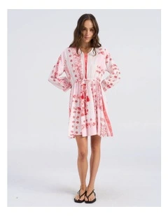 Milan Omia Printed Mini Dress in Pink