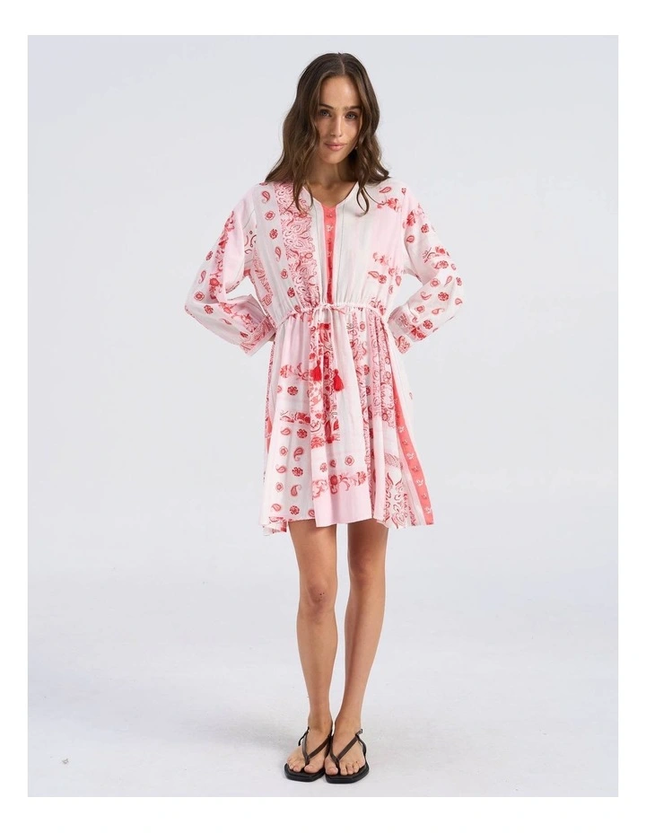 Milan Omia Printed Mini Dress in Pink image 1