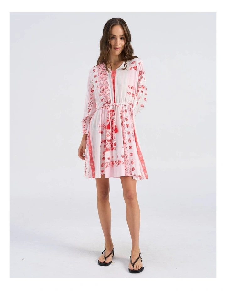 Milan Omia Printed Mini Dress in Pink image 3
