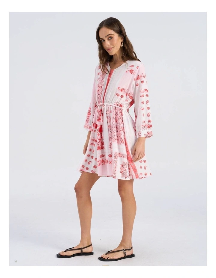 Milan Omia Printed Mini Dress in Pink image 4
