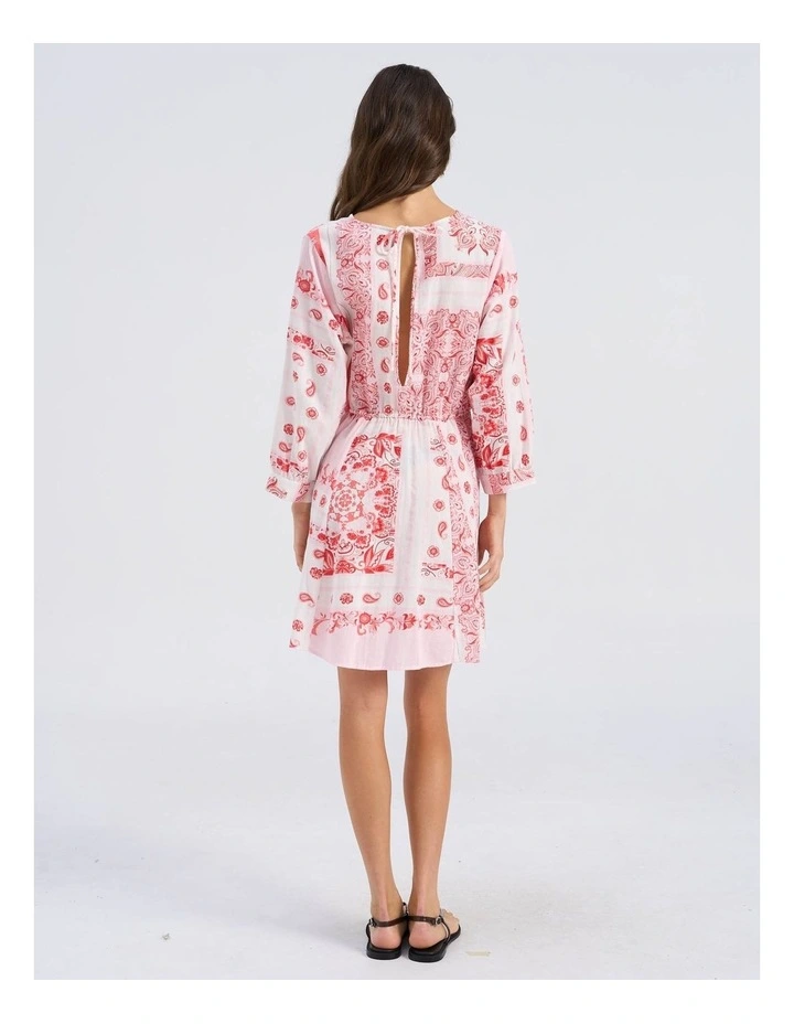 Milan Omia Printed Mini Dress in Pink image 5