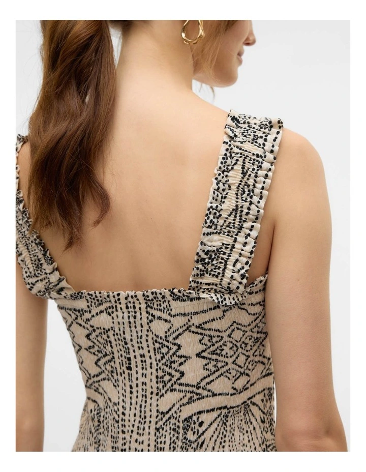 Menny Printed Midi Dress in Oatmeal image 2