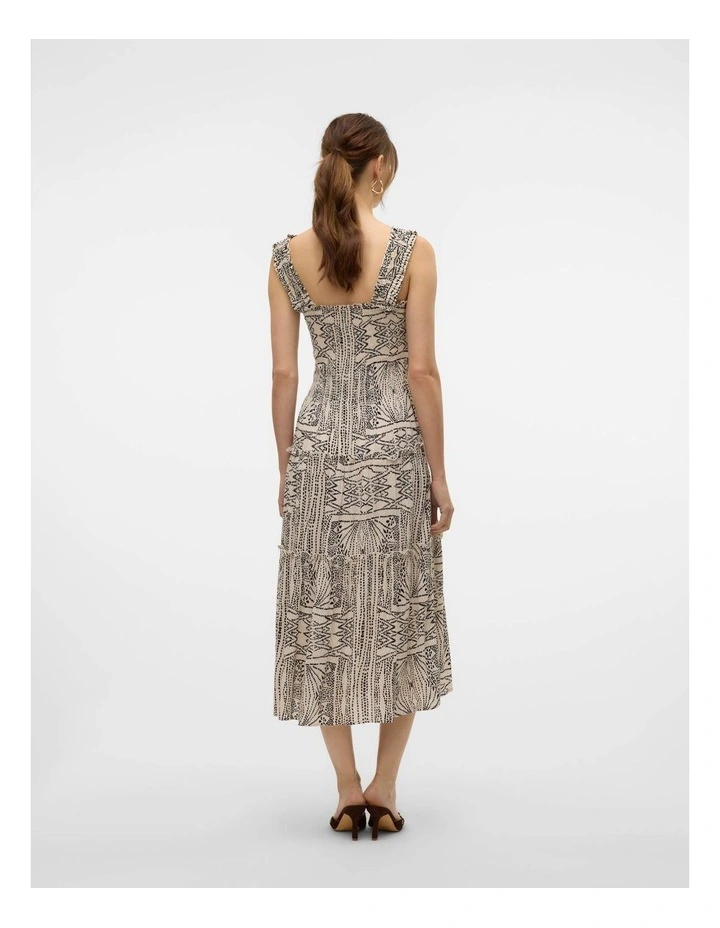 Menny Printed Midi Dress in Oatmeal image 4