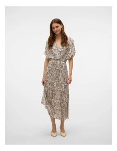 Menny Kaftan Printed Dress in Oatmeal