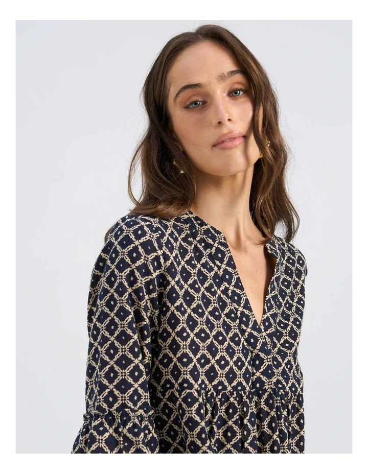 Dicthe Printed Tunic Mini Dress in Cream image 2