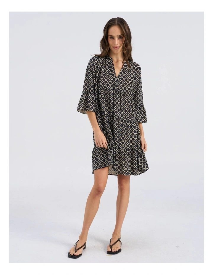 Dicthe Printed Tunic Mini Dress in Cream image 3