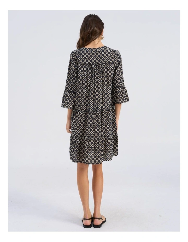 Dicthe Printed Tunic Mini Dress in Cream image 6