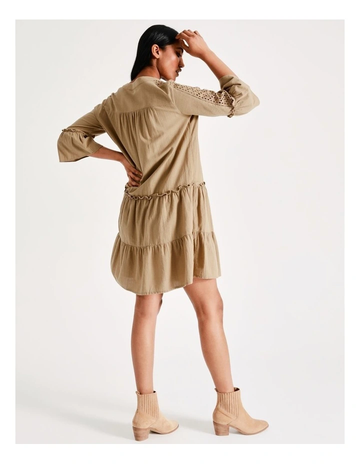 Musthave 3/4 Sleeve Cotton Dress in Tigers Eye image 6