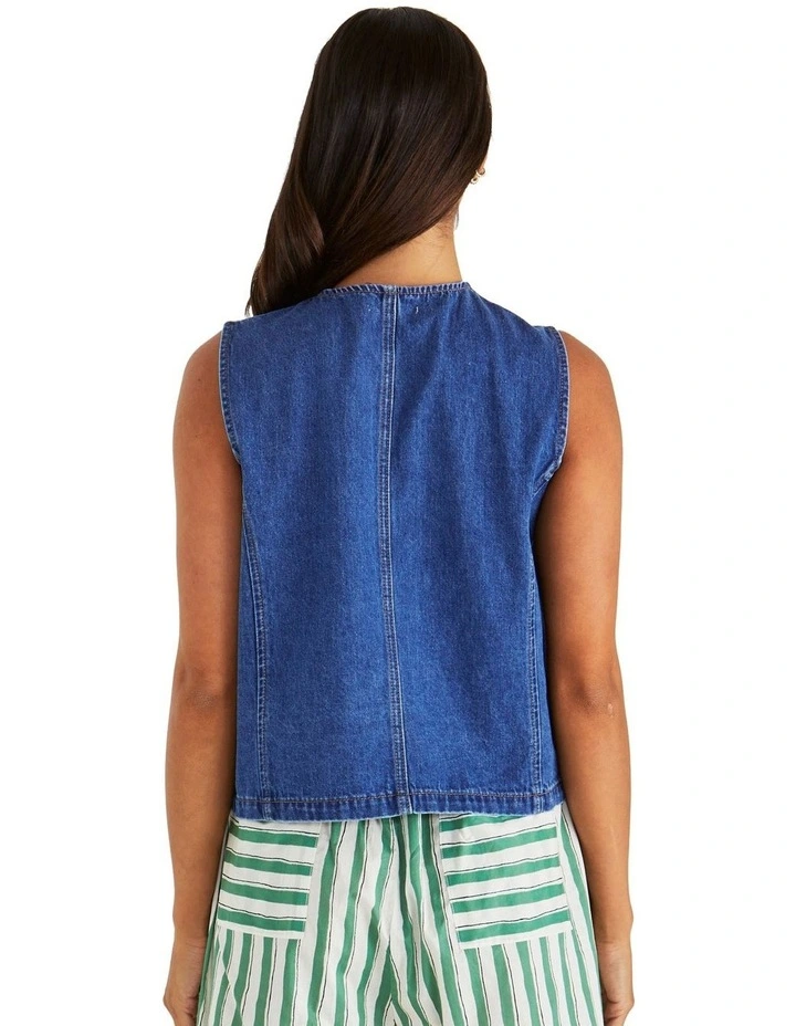 Sabine Denim Vest in Blue image 2
