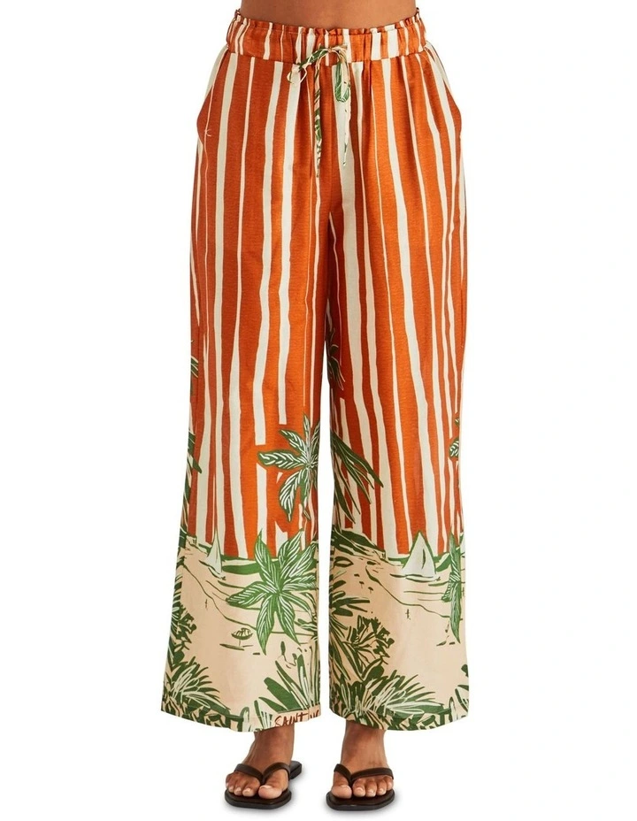 Mina Elasticated Pant in Orange image 1