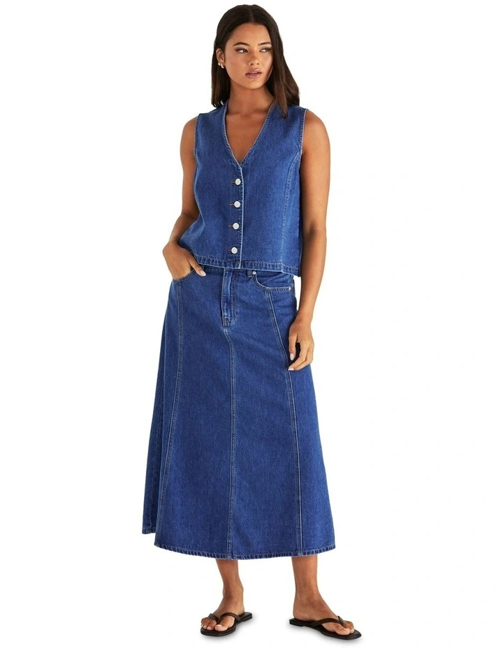 Sabine Denim Skirt in Blue image 4