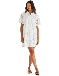 Steva Shirt Dress in Cream