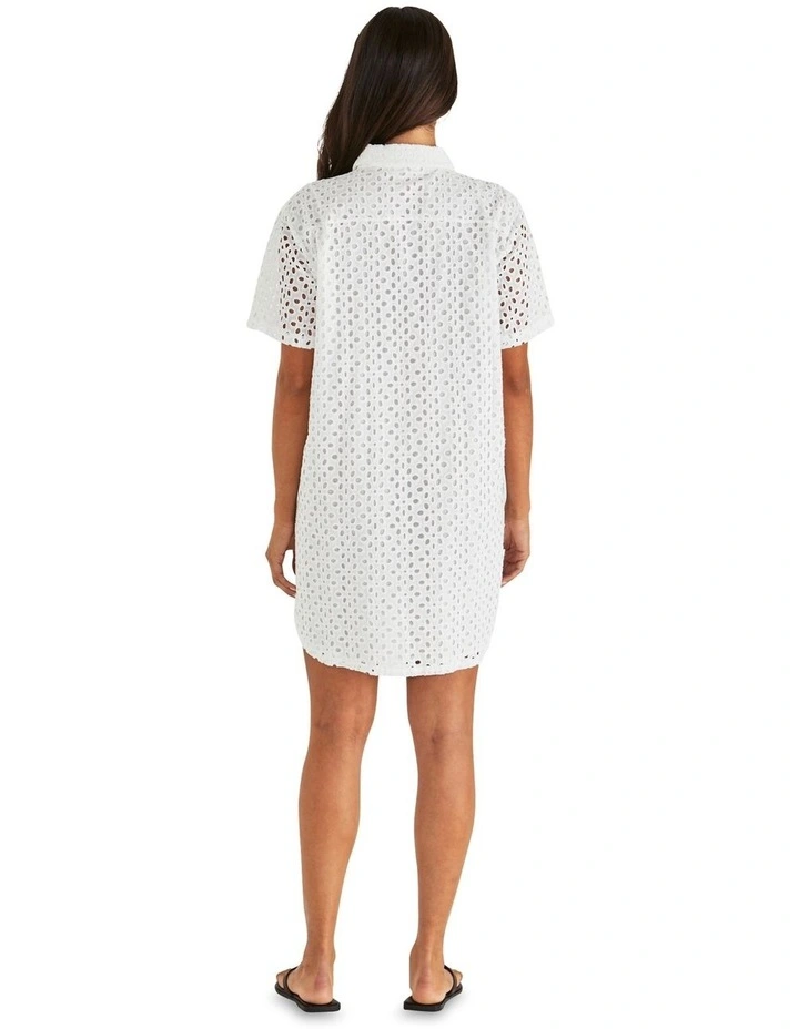 Steva Shirt Dress in Cream image 2