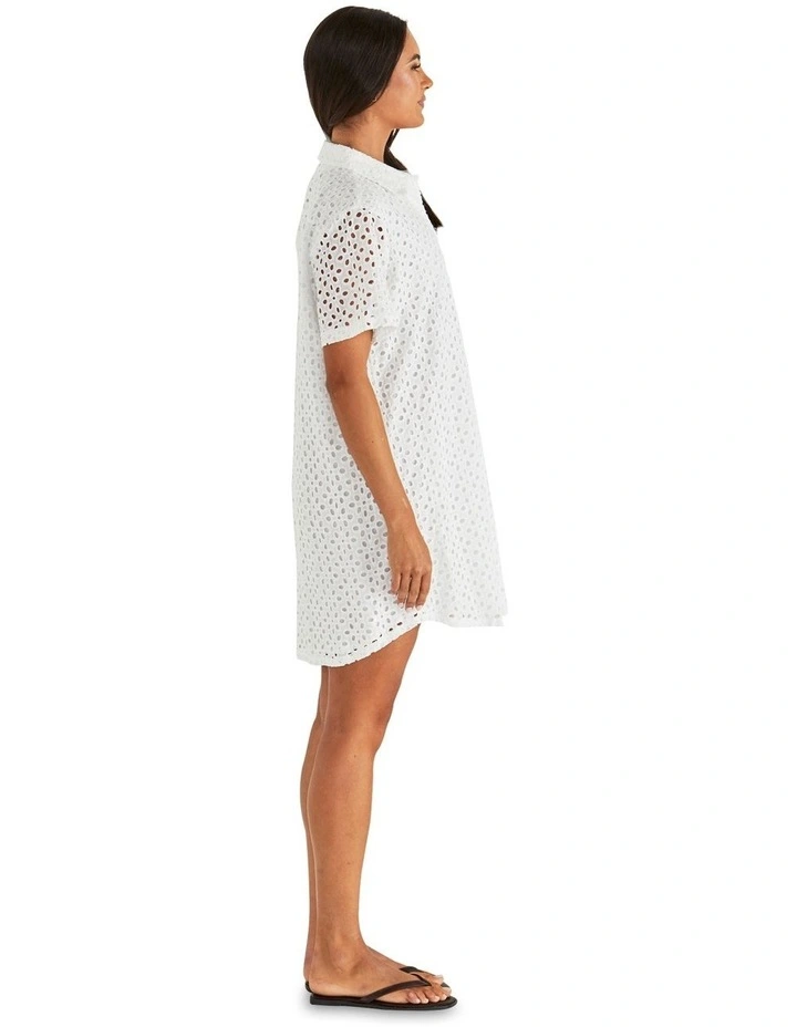 Steva Shirt Dress in Cream image 3