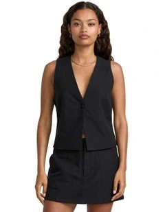 Logan Down Vest in Black