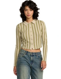 Willow Long Sleeve Crop Top in Green