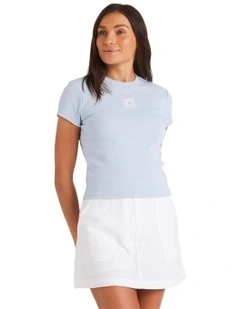 Oasis Baby Rib Tee in Misty Blue