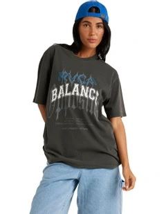 Overlay Relaxed Tee in Washed Black