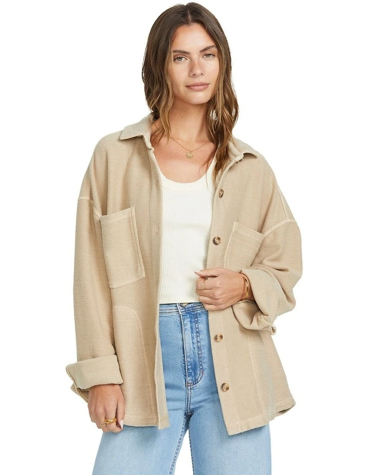 Everytime Shacket in Khaki image 1