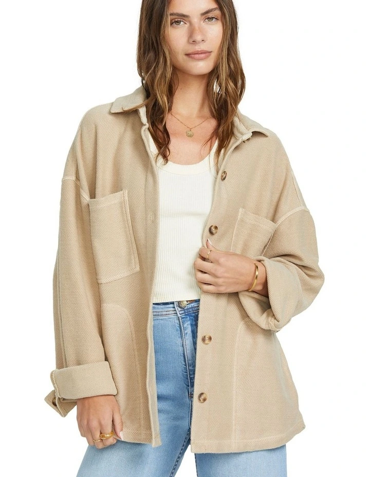 Everytime Shacket in Khaki image 4