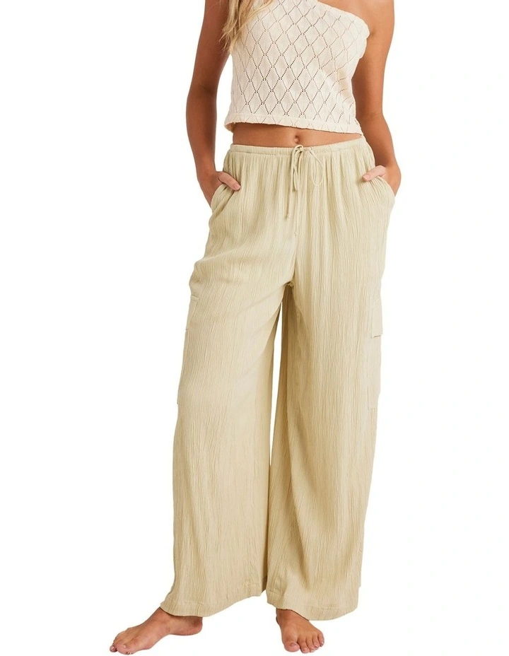 Beach Babe Cargo Pant in Cream image 1