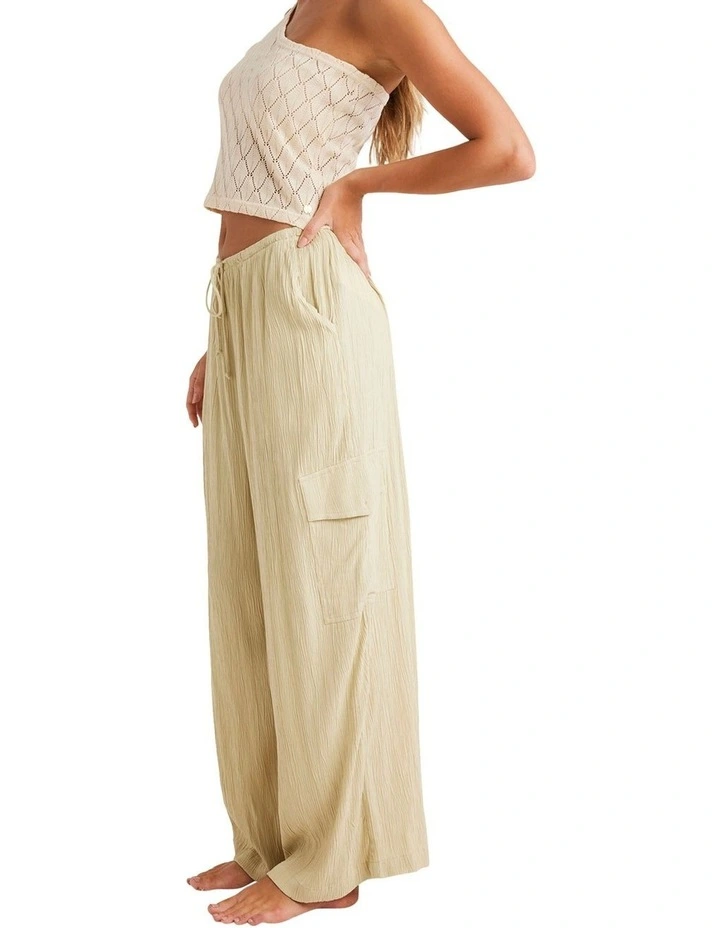 Beach Babe Cargo Pant in Cream image 3