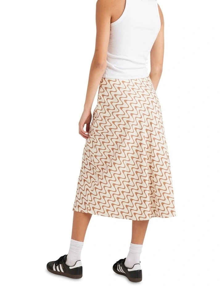 Mod Waves Annika Midi Skirt in Latte image 2