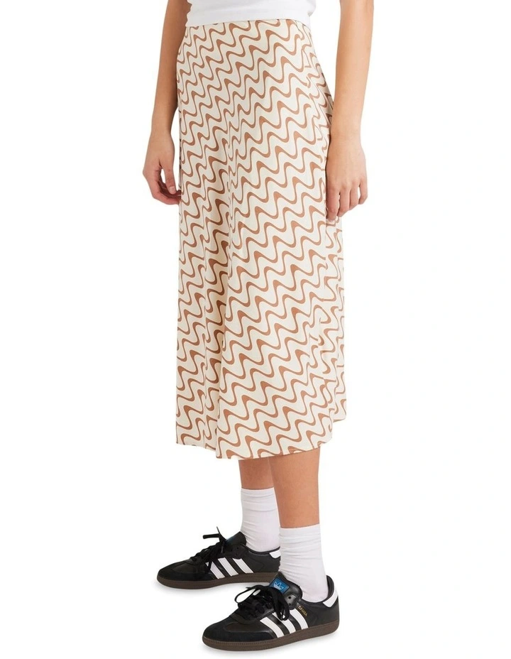 Mod Waves Annika Midi Skirt in Latte image 3