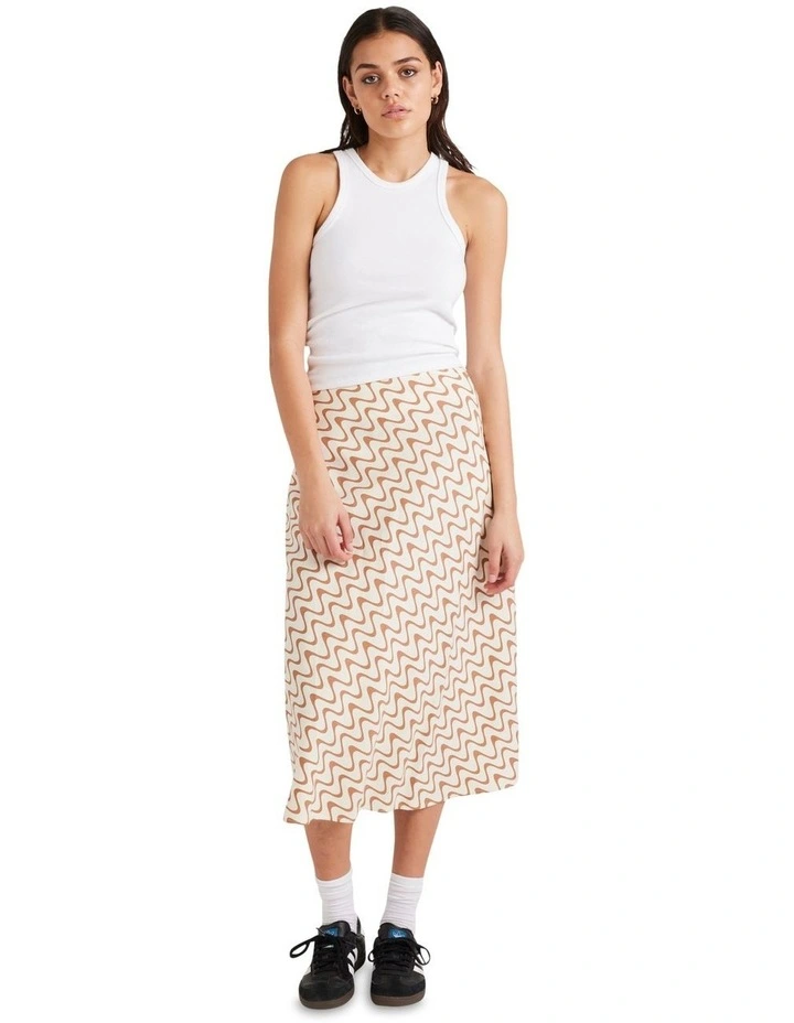 Mod Waves Annika Midi Skirt in Latte image 5